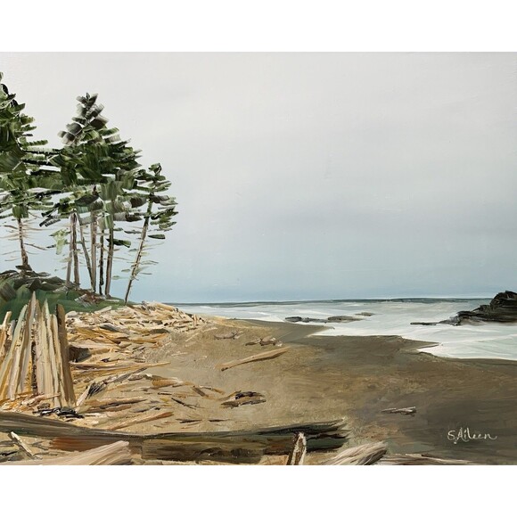 Original Oil Painting Seascape Pacific Northwest Moody Beach 8x10 Signed - Picture 1 of 7